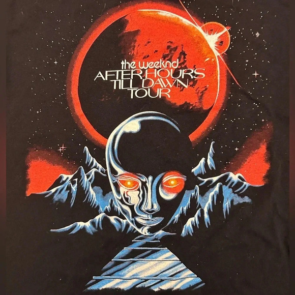 the weeknd after hours till dawn tour 2022 classic black graphics t-shirt - Picture 2 of 6
